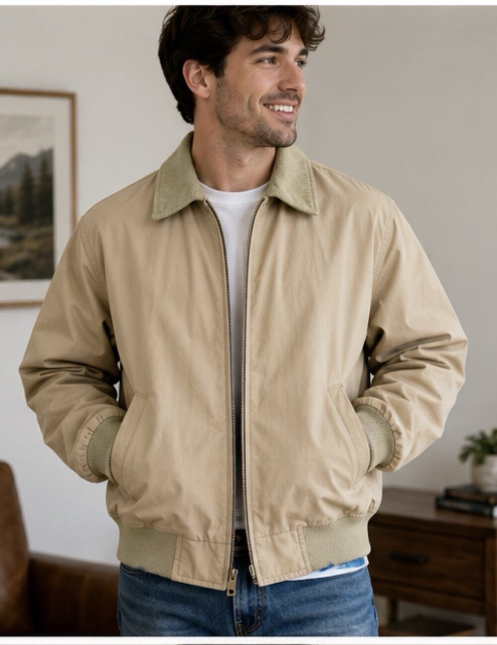 Vintage Field & Stream Gordon Ferguson Tan Bomber Jacket Men’s Small Plaid Lined